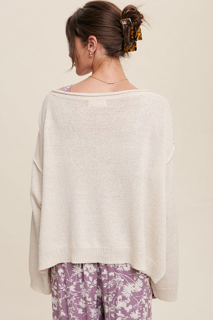 Elwood Wide Neck Pullover Knit Sweater