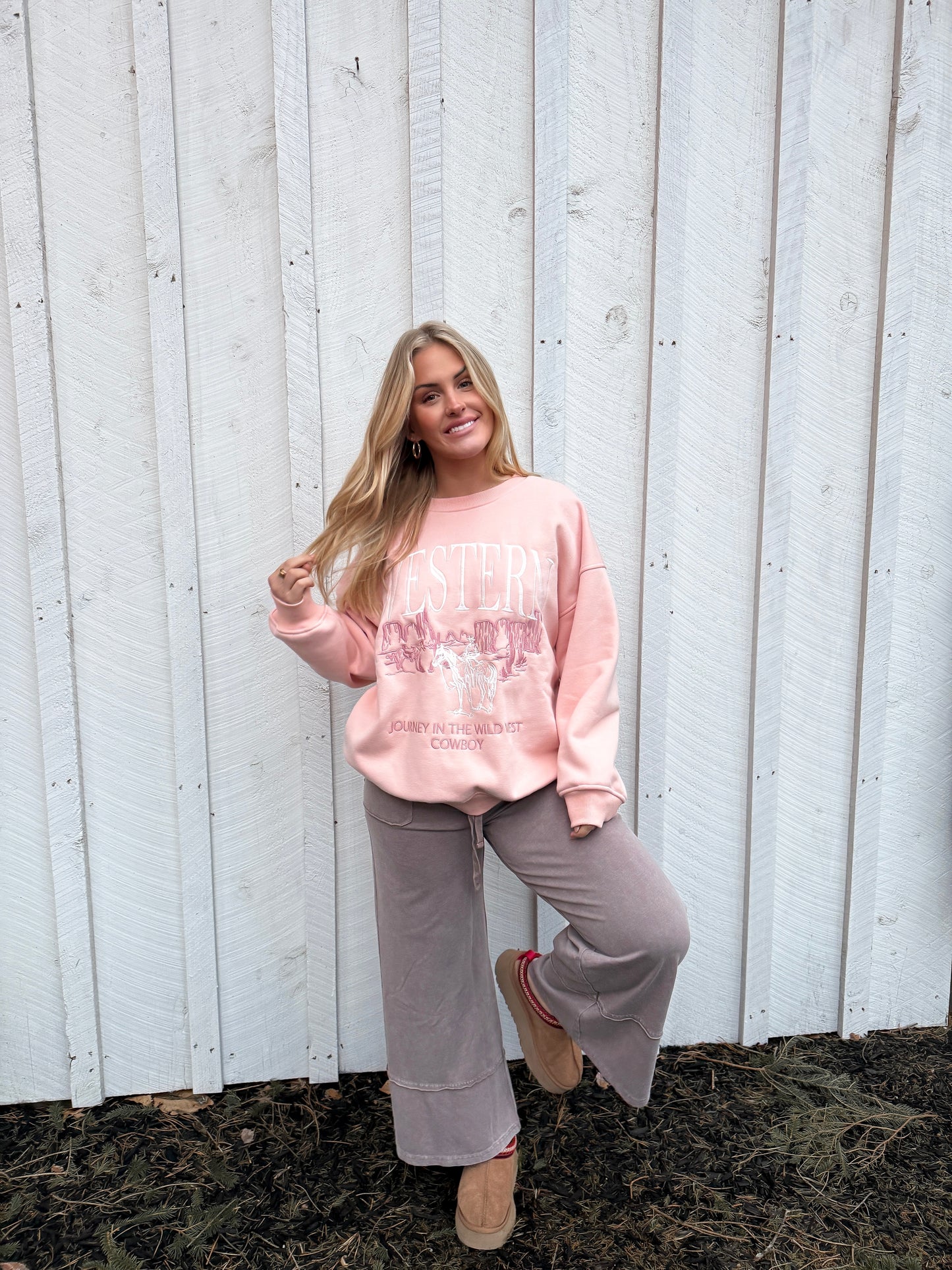 Western Embroidered Crewneck