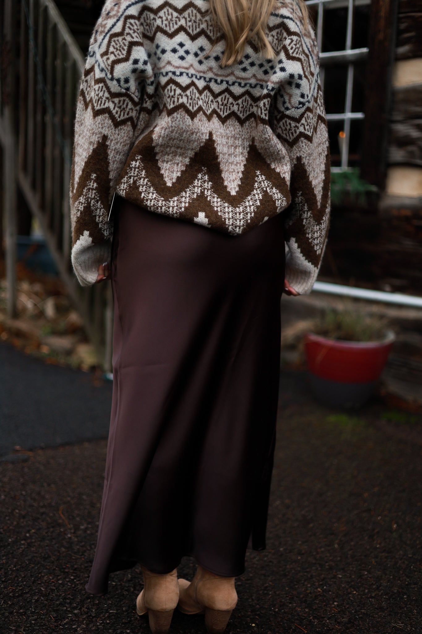 Old Creek Satin Skirt - Brown