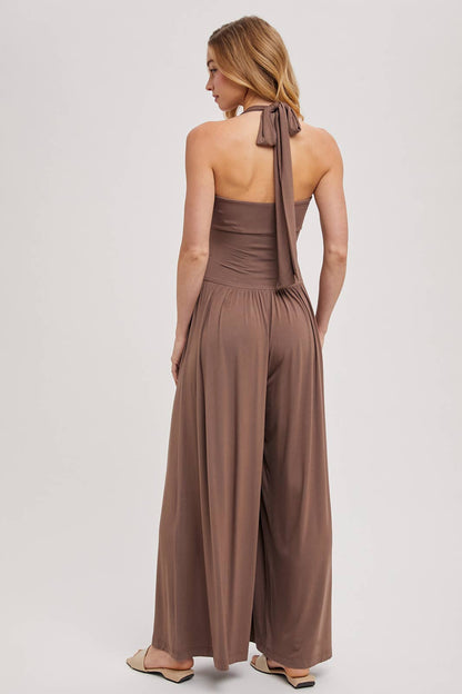Mocha Halter Jumpsuit