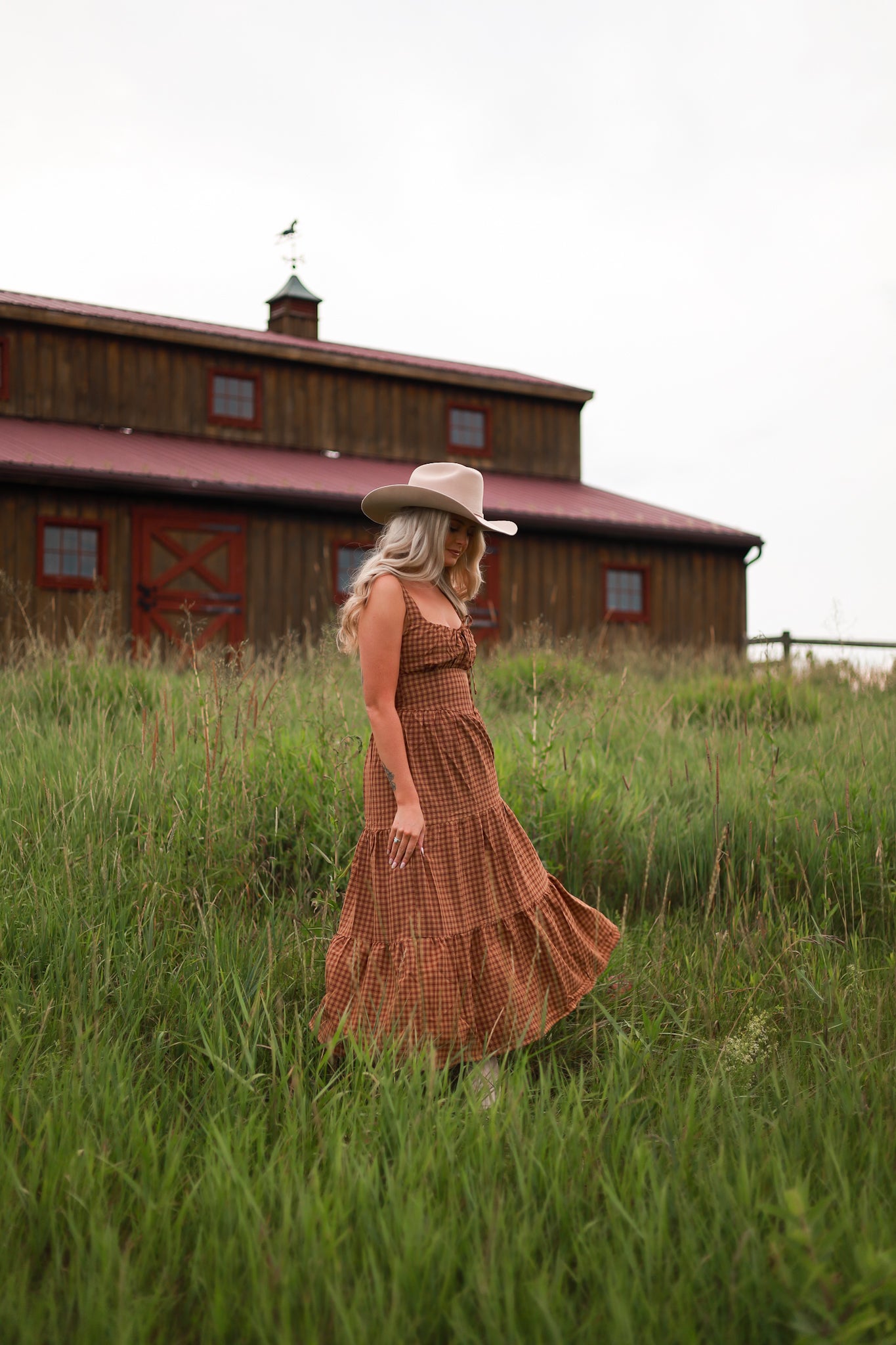 Maple Hollow Plaid Maxi Dress