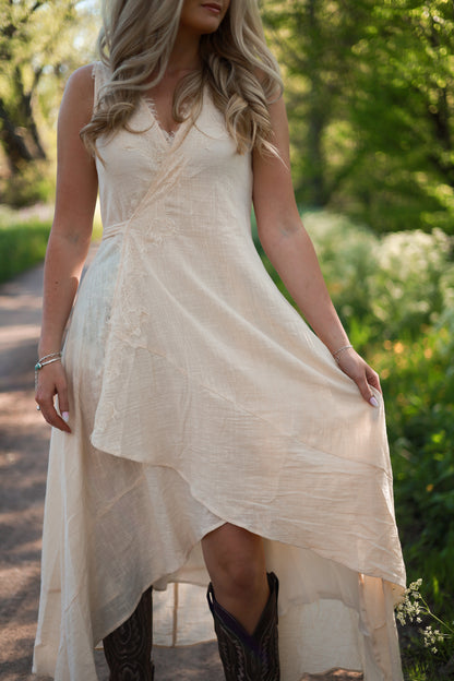 Sunset Prairie Maxi Dress - Cream