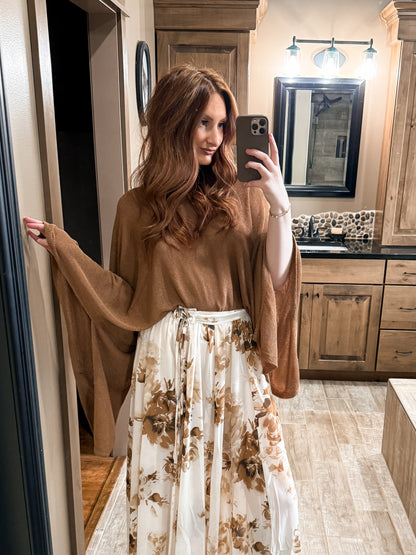 Timeless Terrace Poncho Sweater - Taupe