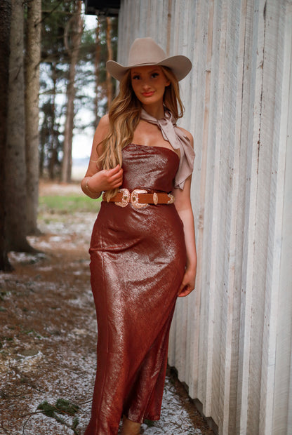 Maverick Metallic Dress - Gold
