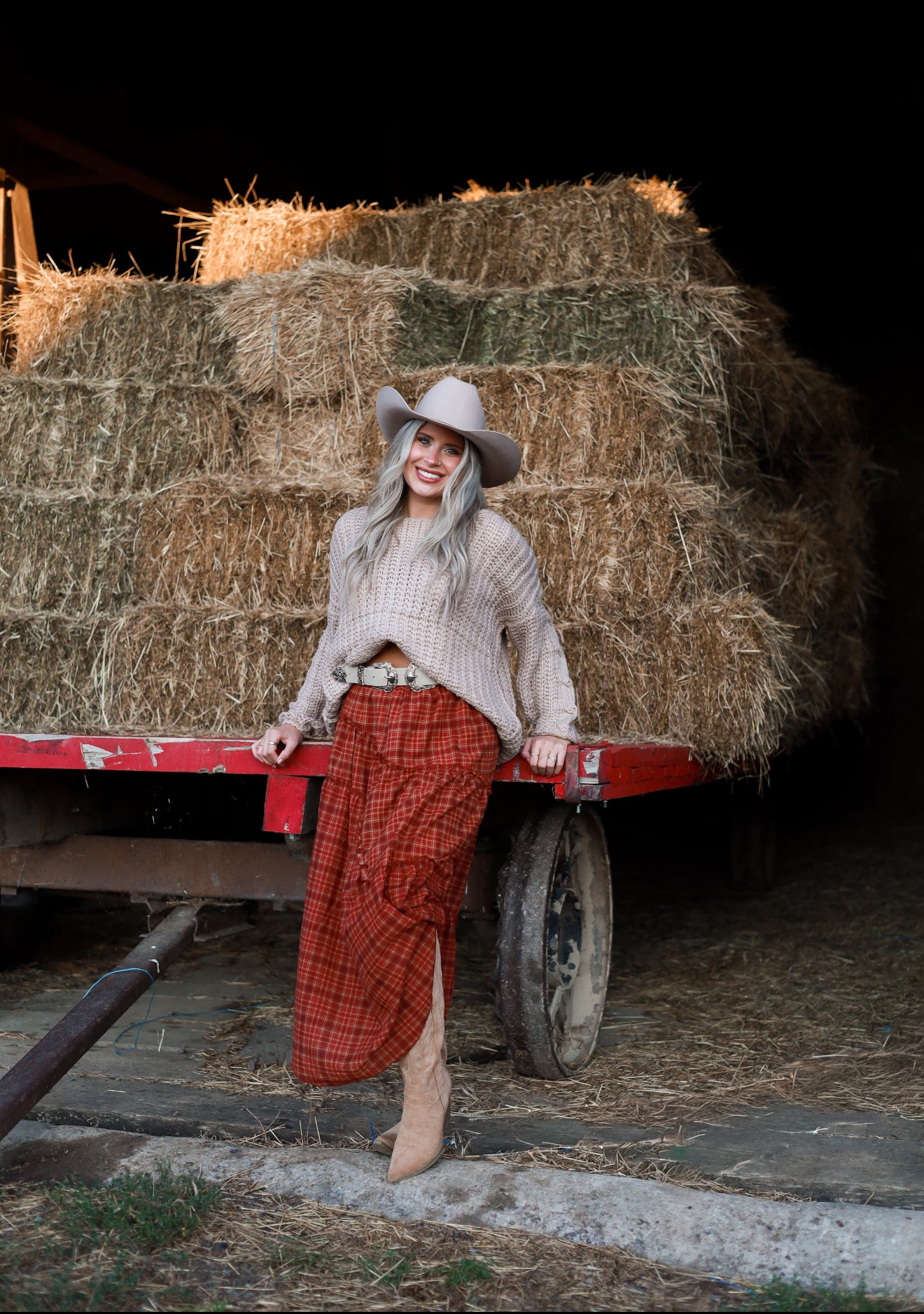 Hearthside Plaid Midi Skirt