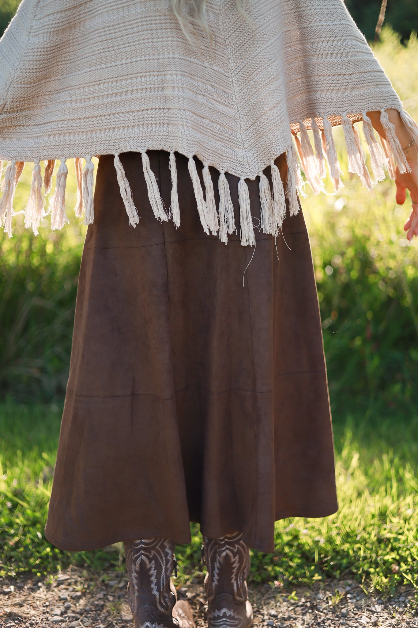 Saddle Suede Midi Skirt