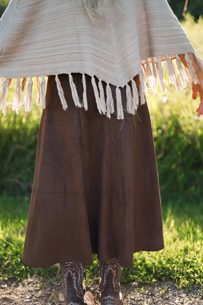 Saddle Suede Midi Skirt