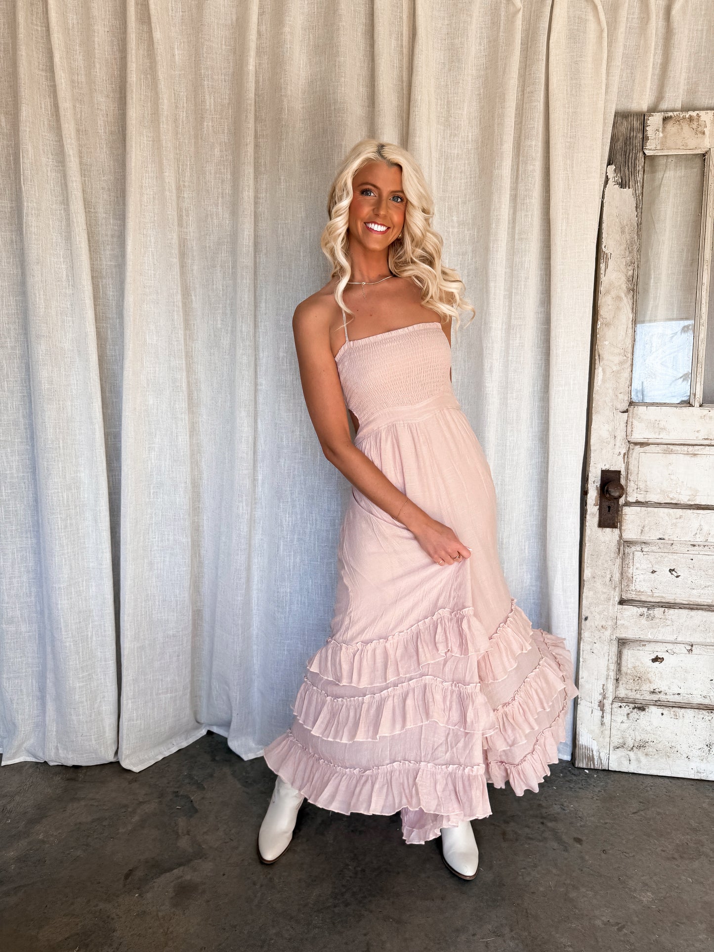 Wanderlust Halter Maxi - Blush
