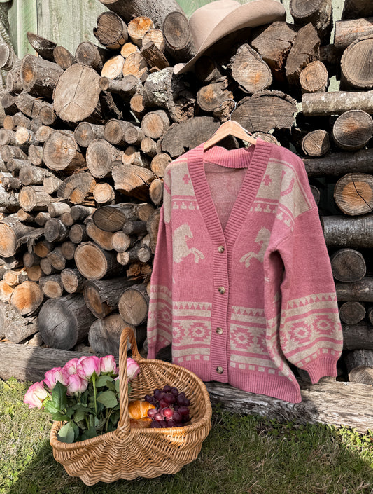 Ranch Rider Cardigan - Sweet Pea