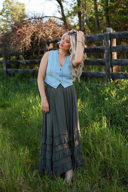 Southern Sage Maxi Skirt