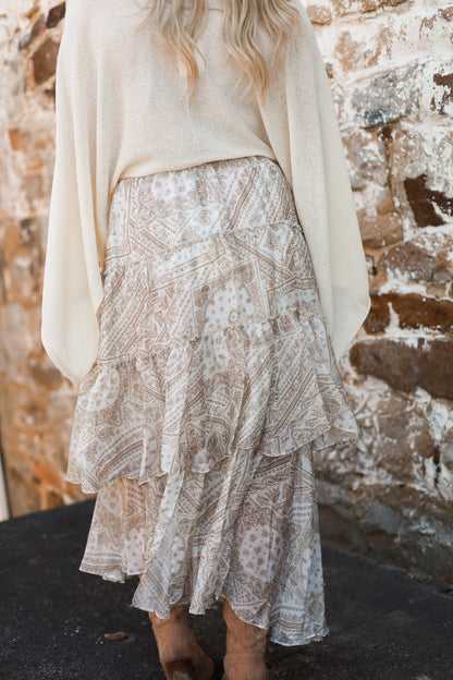 Walnut Whisper Paisley Skirt