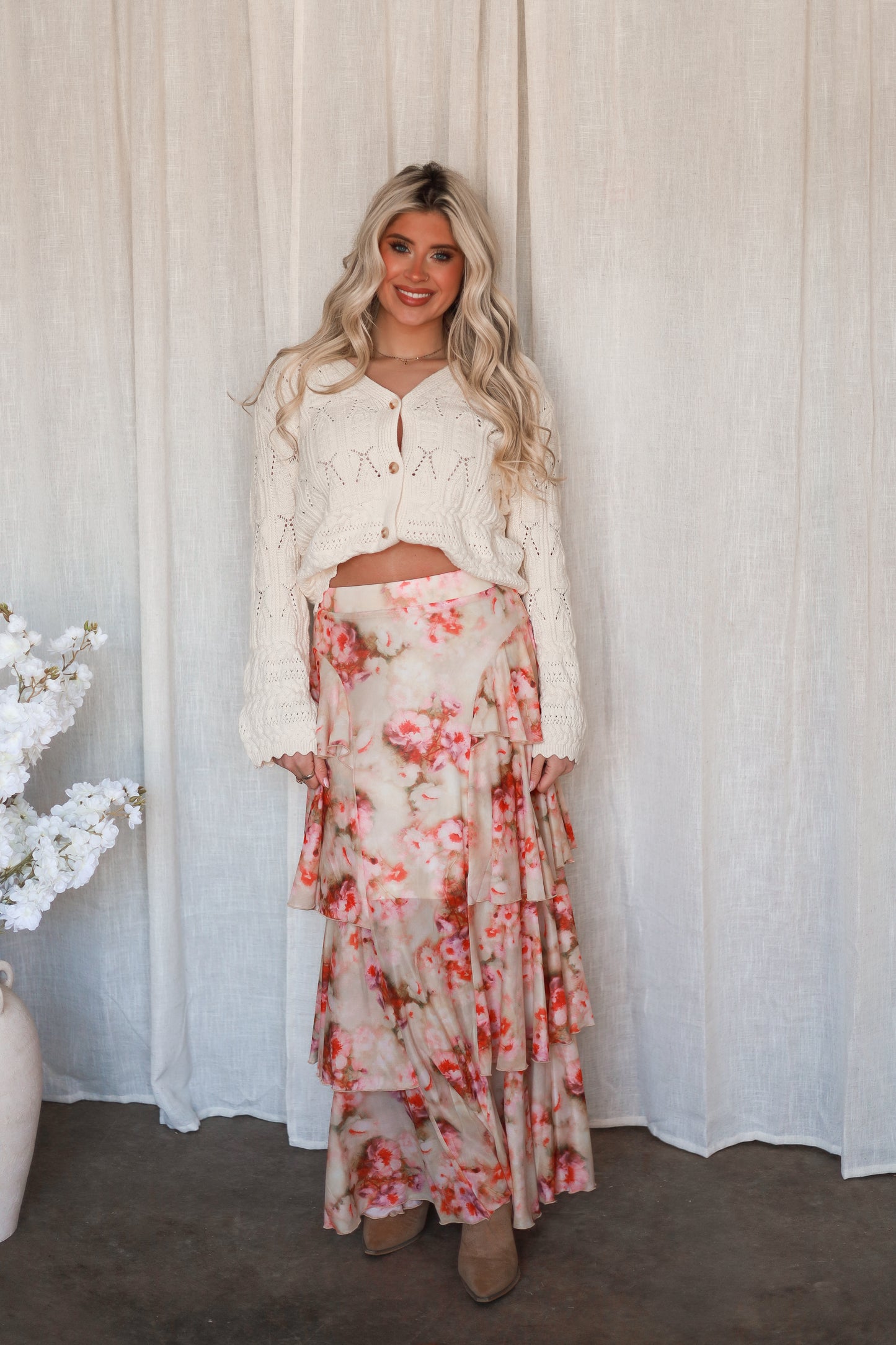 Meadowlark Bloom Skirt - Cream