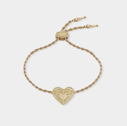 Belt Buckle Heart Bracelet - Gold