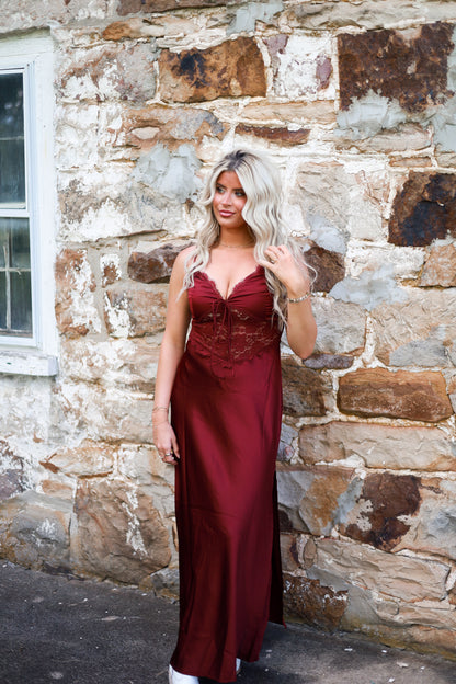 Stallion Dress - Burgundy