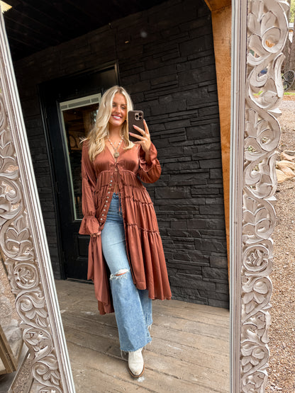Folklore Duster Dress - Rust