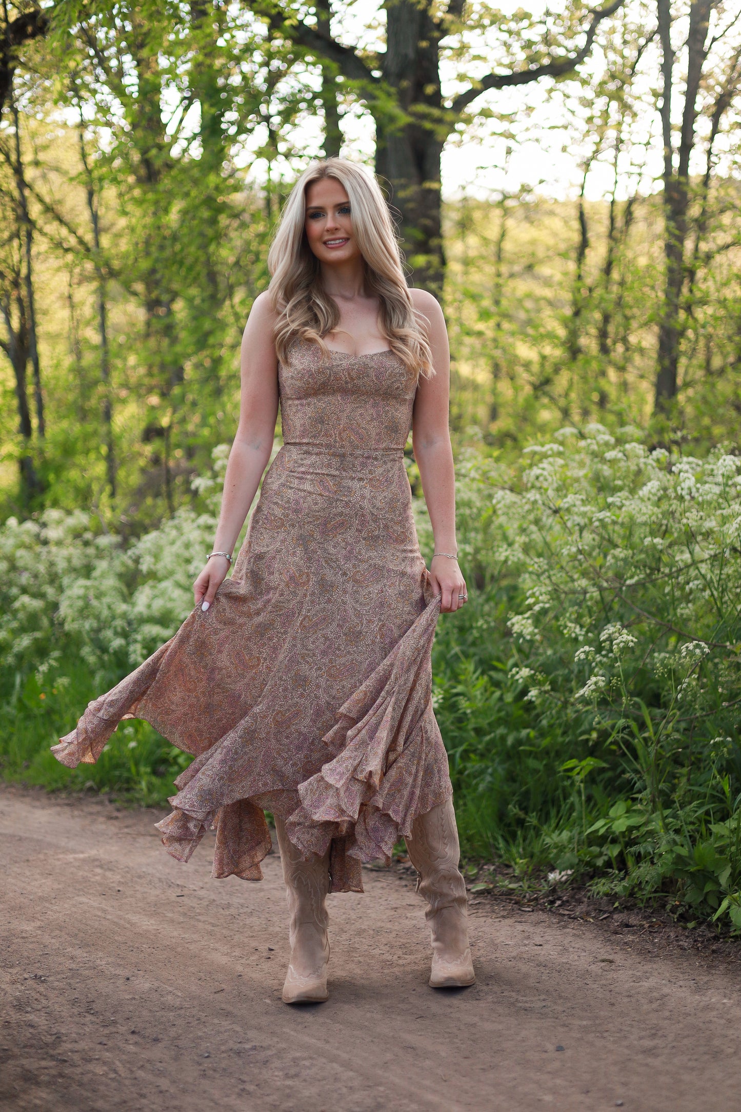 Saddle Creek Paisley Midi Dress