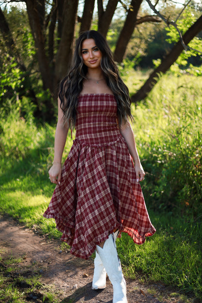 Rancher’s Daughter Dress - Burgundy