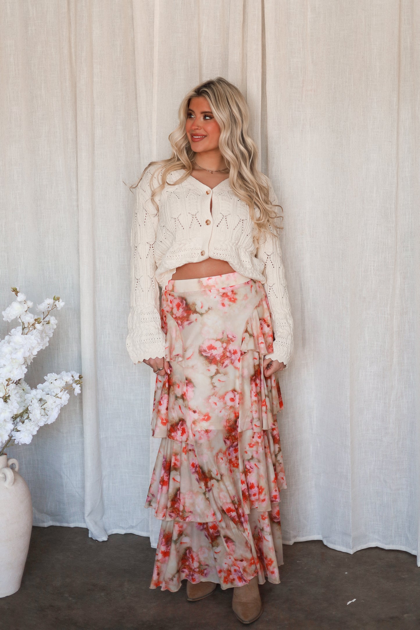Meadowlark Bloom Skirt - Cream