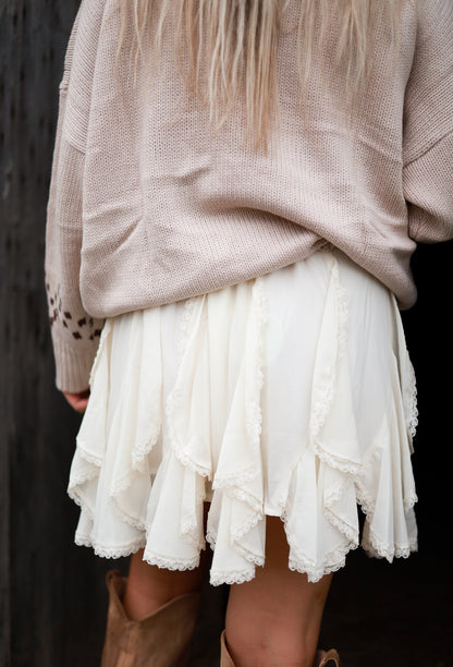 Secret Garden Mini Skirt - White