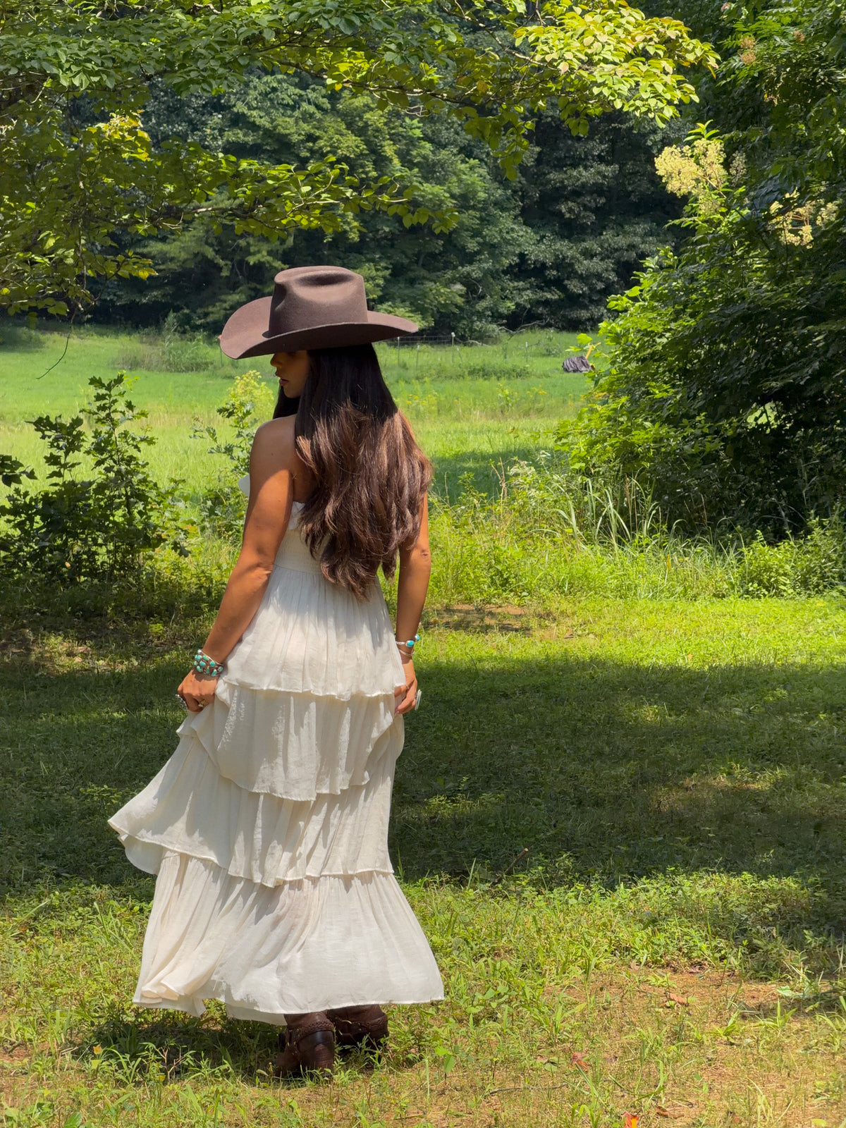 Meadow Muse Ruffle Dress - Cream