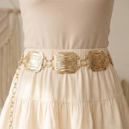Western Square Concho Chain Belt
