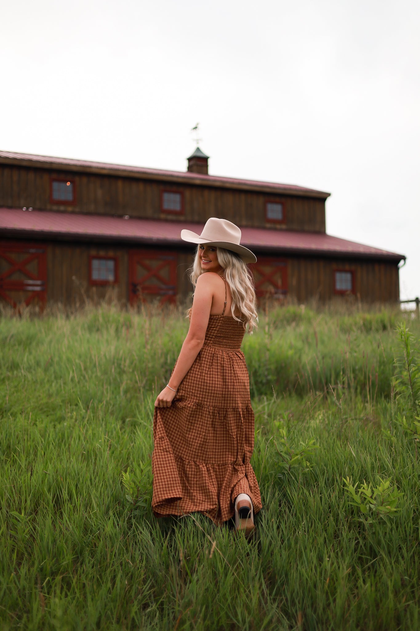 Maple Hollow Plaid Maxi Dress