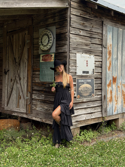 Meadow Muse Ruffle Dress - Black