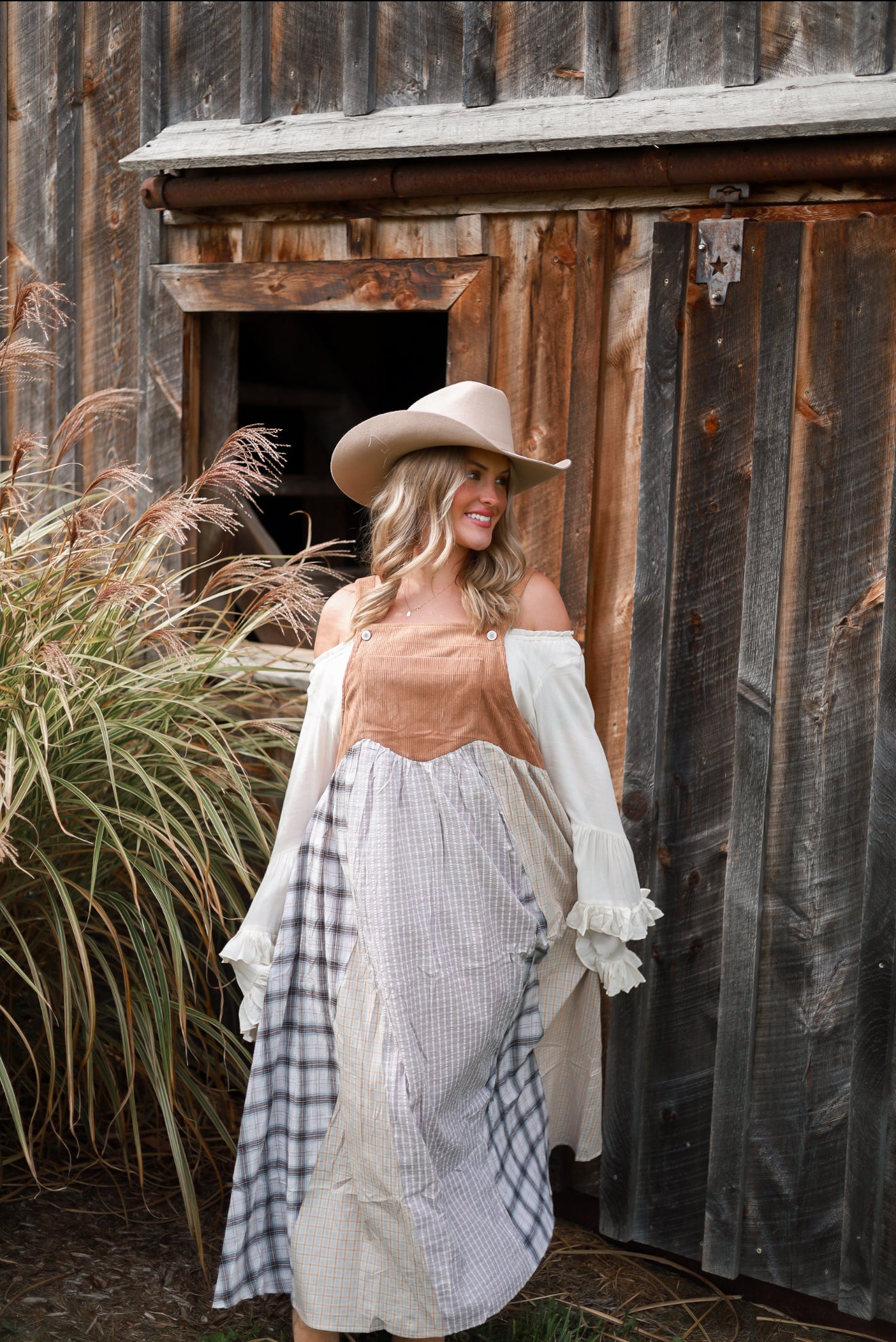 Rustic Patchwork Overall Dress