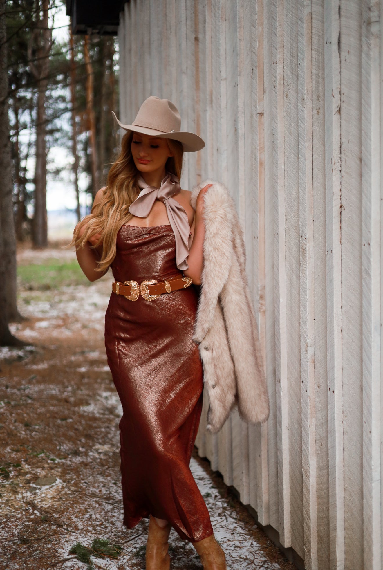 Maverick Metallic Dress - Gold