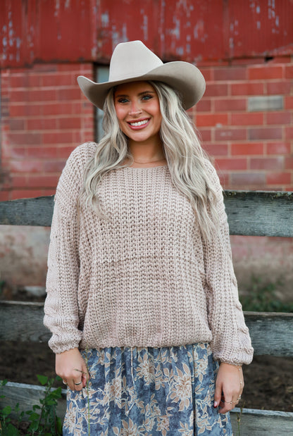 Spiced Taupe Knit Sweater