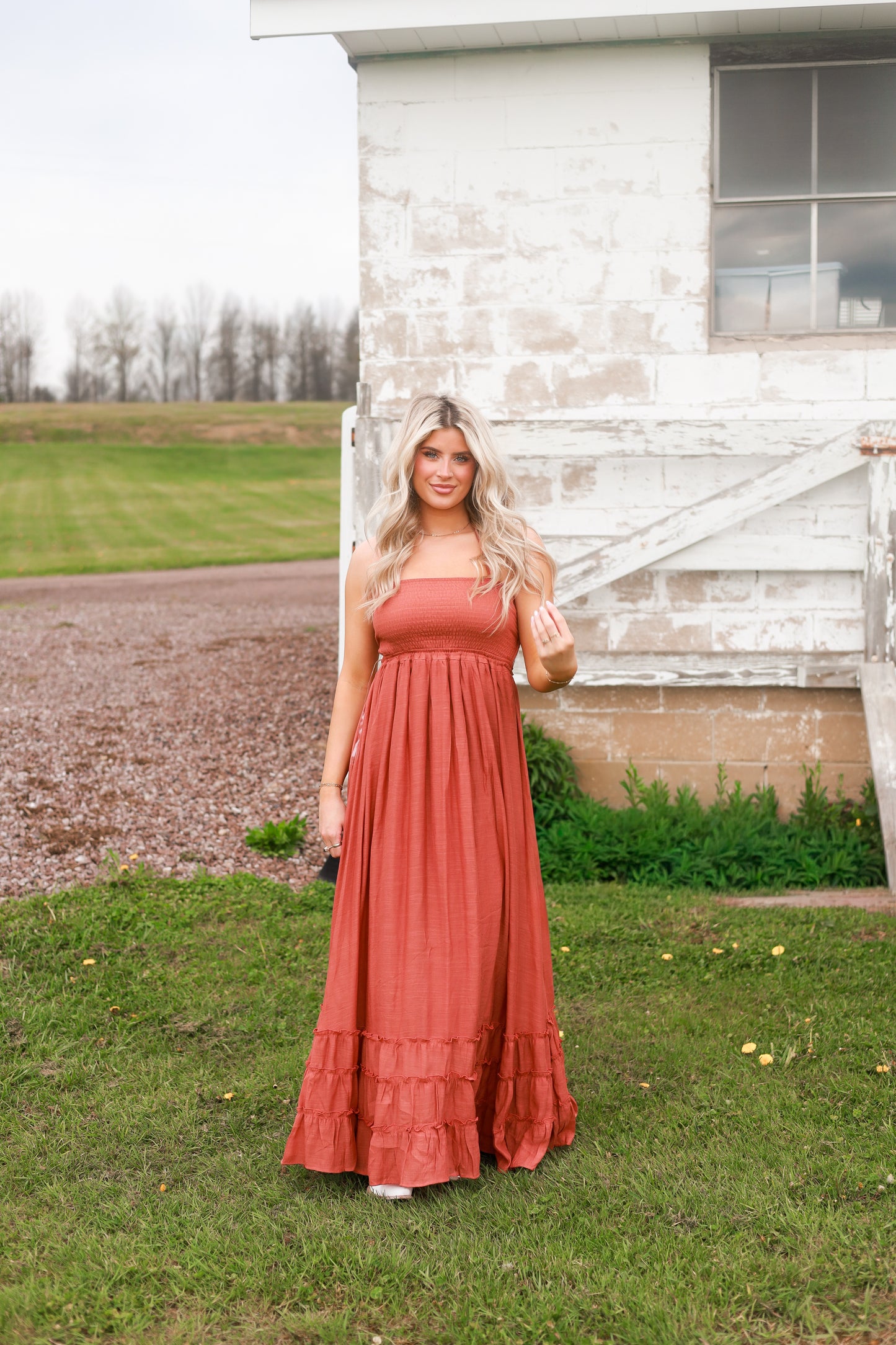 Wanderlust Halter Dress - Terracotta