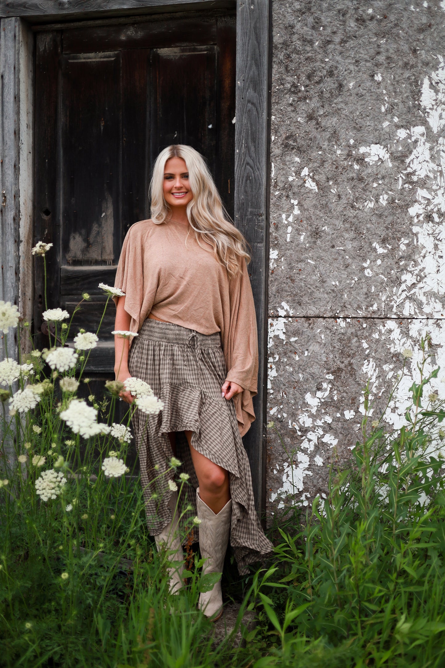 Asymmetrical Knit Top - Cedar