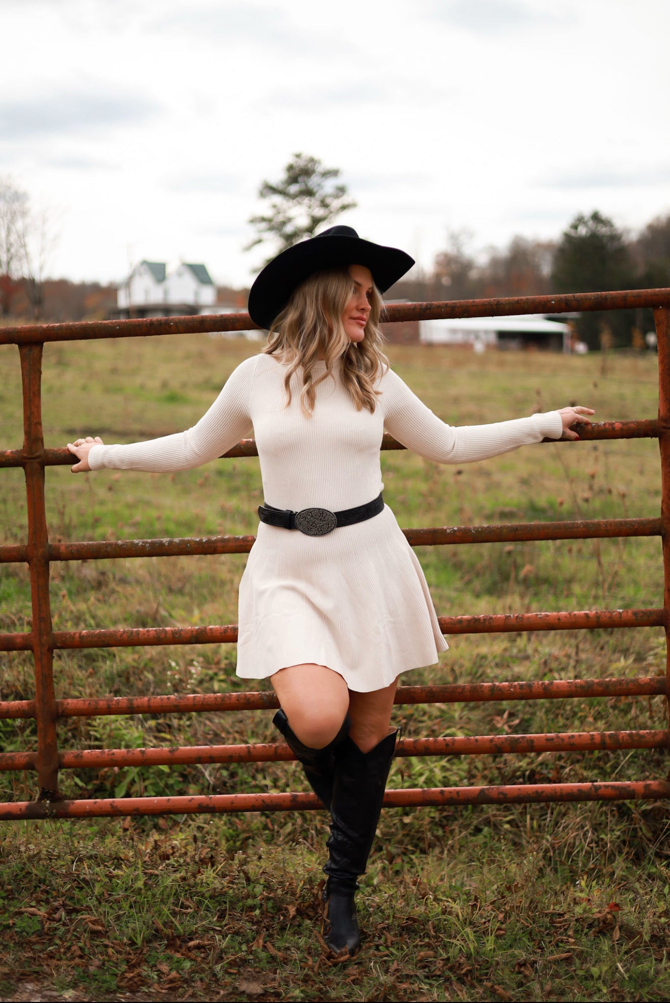 Whispering Wheat Sweater Dress