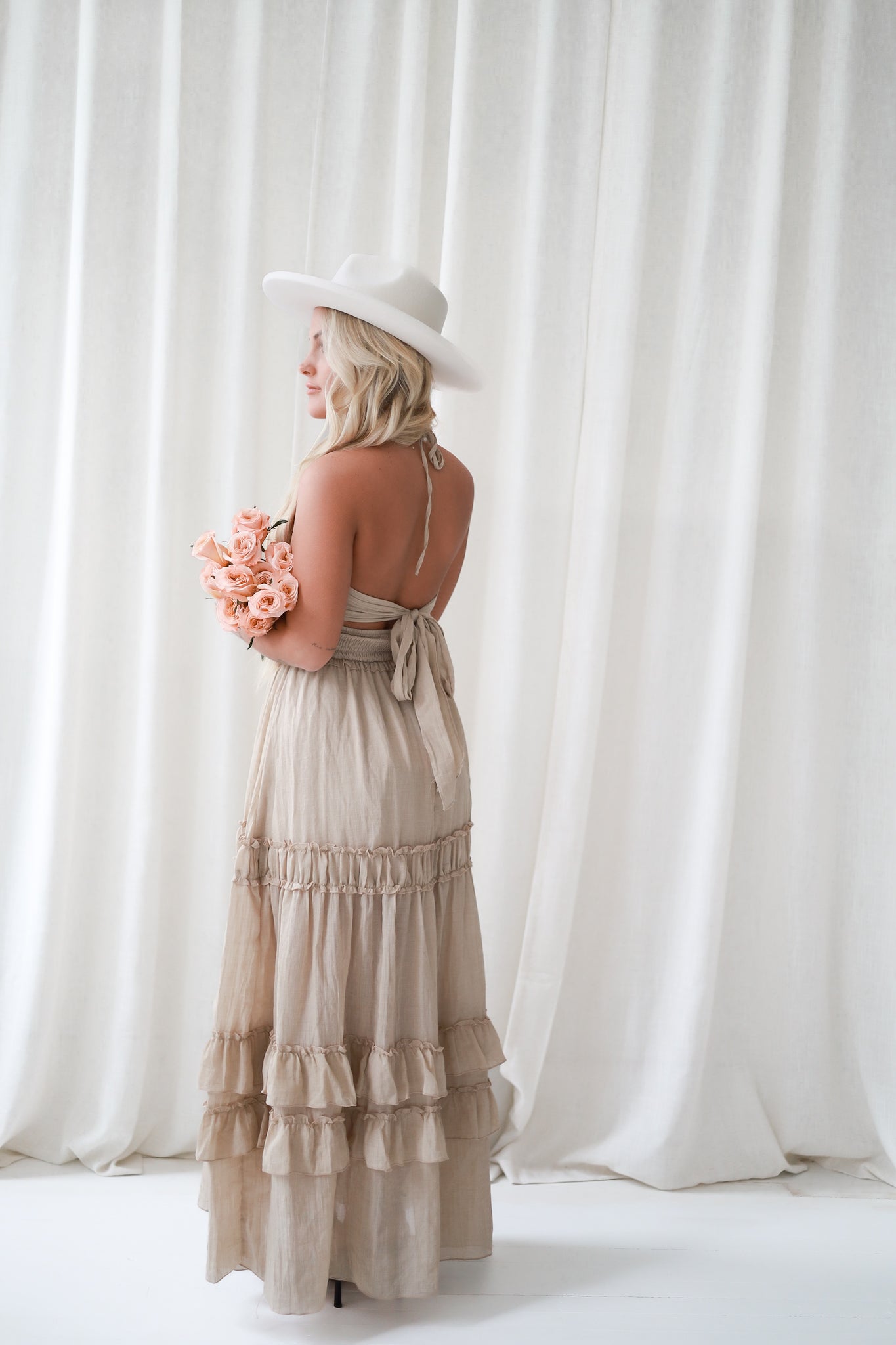 Western Shore Maxi Dress - Beige