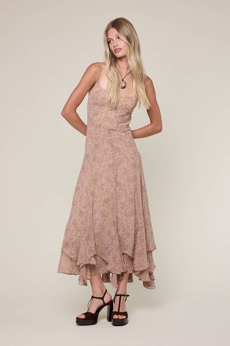 Saddle Creek Paisley Midi Dress