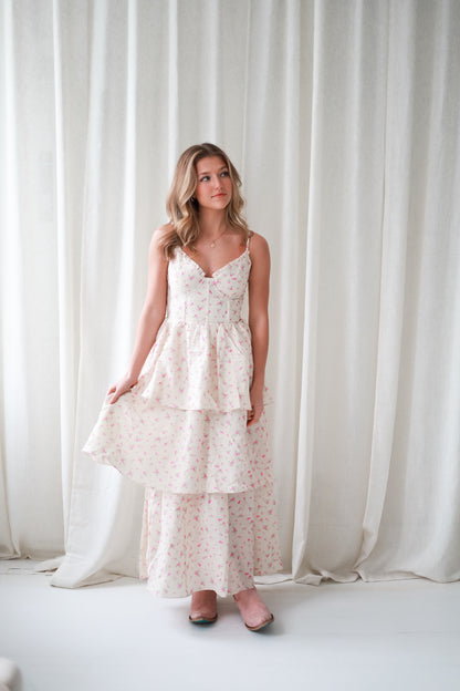 Peony Petals Maxi Dress