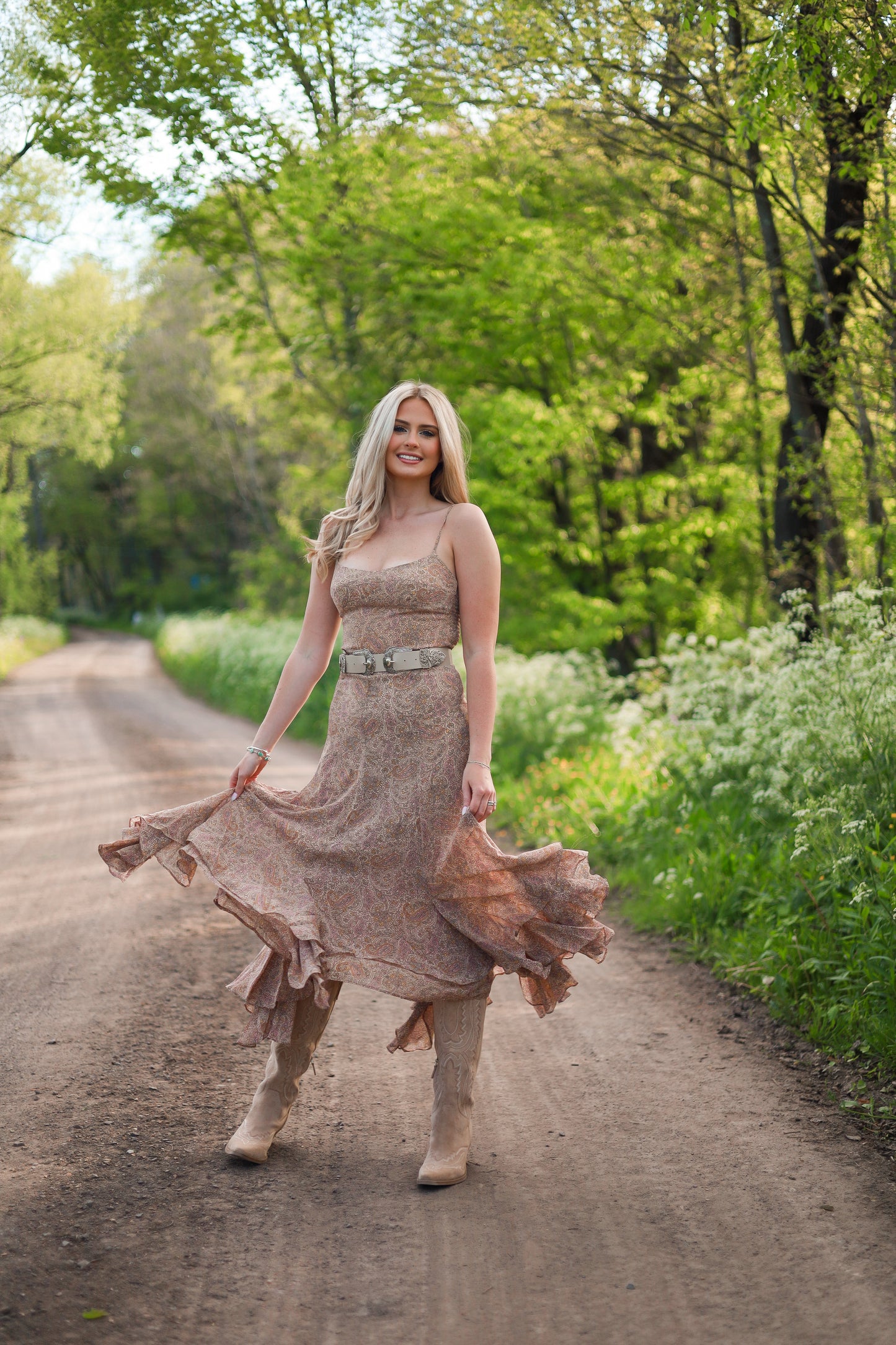 Saddle Creek Paisley Midi Dress