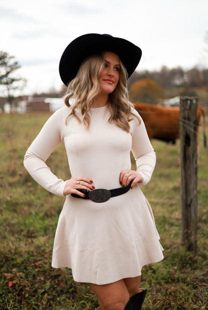 Whispering Wheat Sweater Dress
