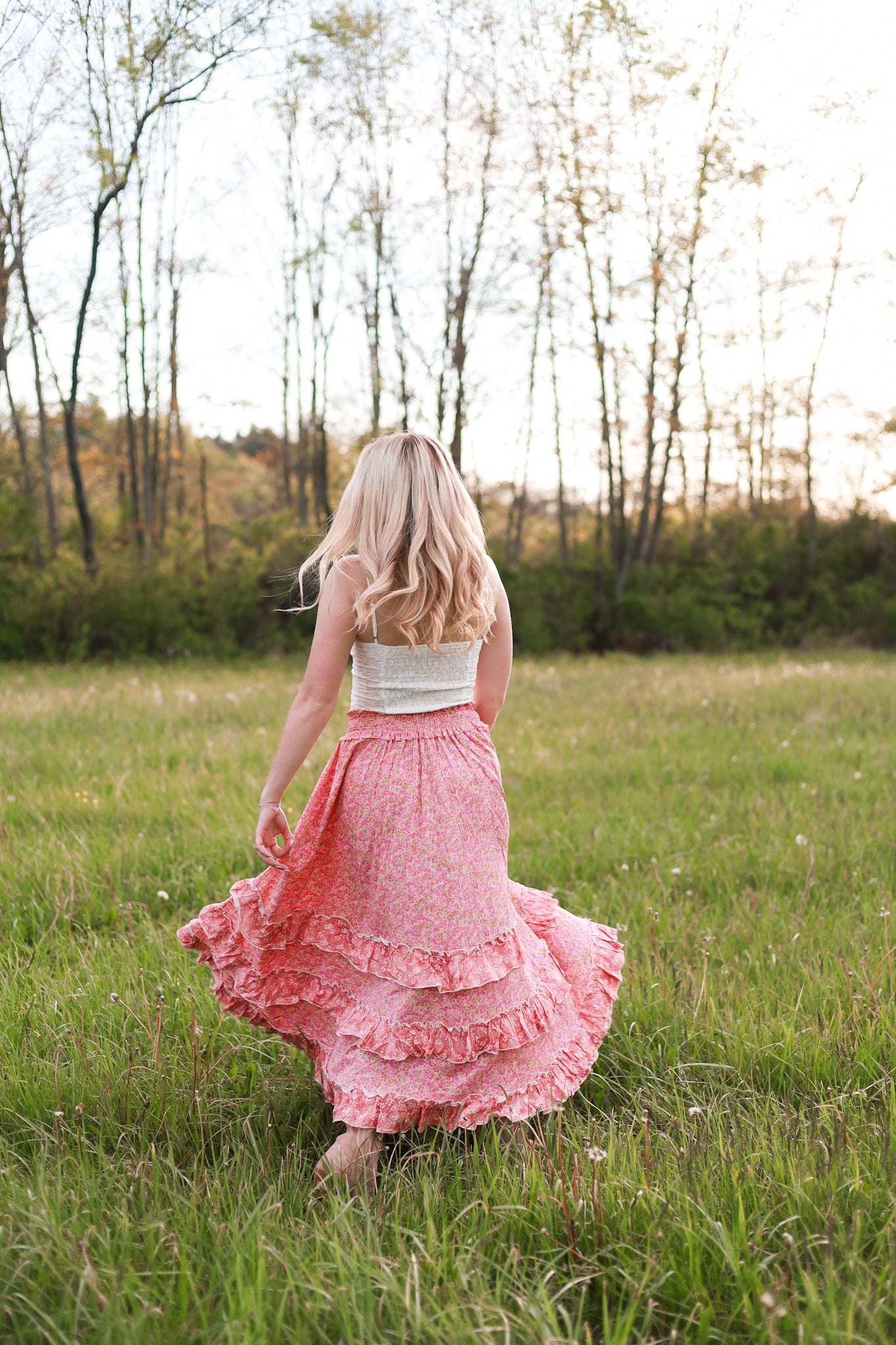 Strawberry Fleur Maxi Skirt