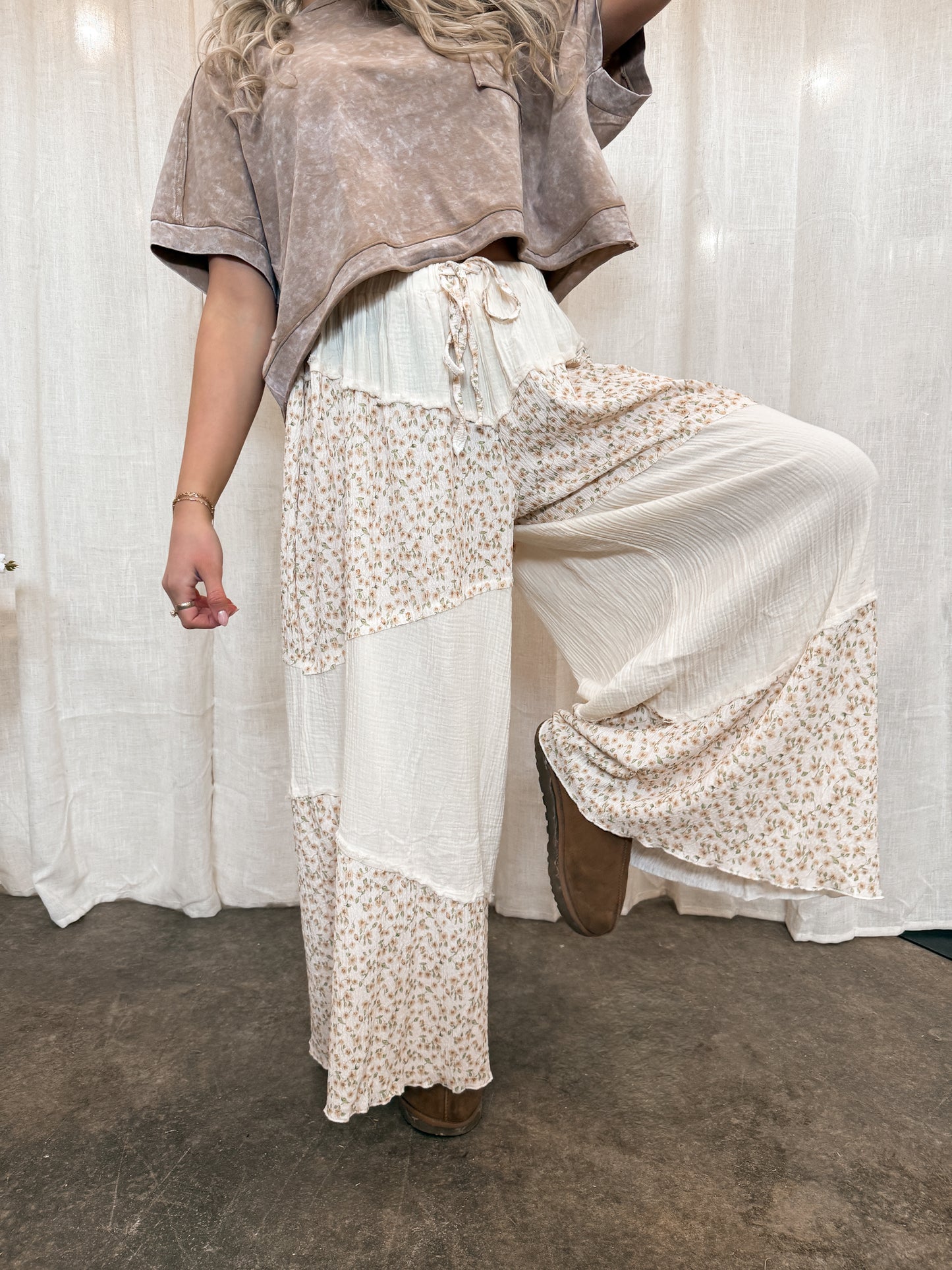 Vintage Cream Bohemian Pants