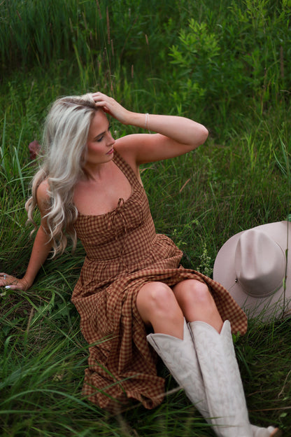Maple Hollow Plaid Maxi Dress