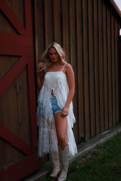 Lace Whisper Duster Top
