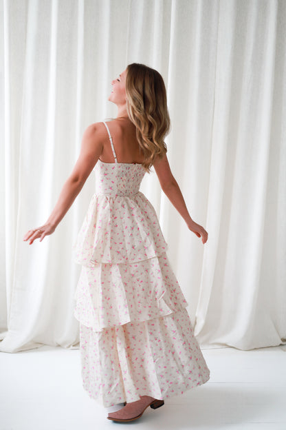 Peony Petals Maxi Dress