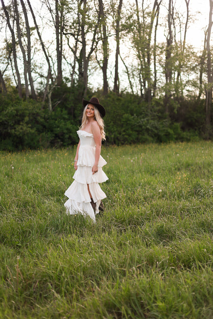 Meadow Muse Ruffle Dress - Cream