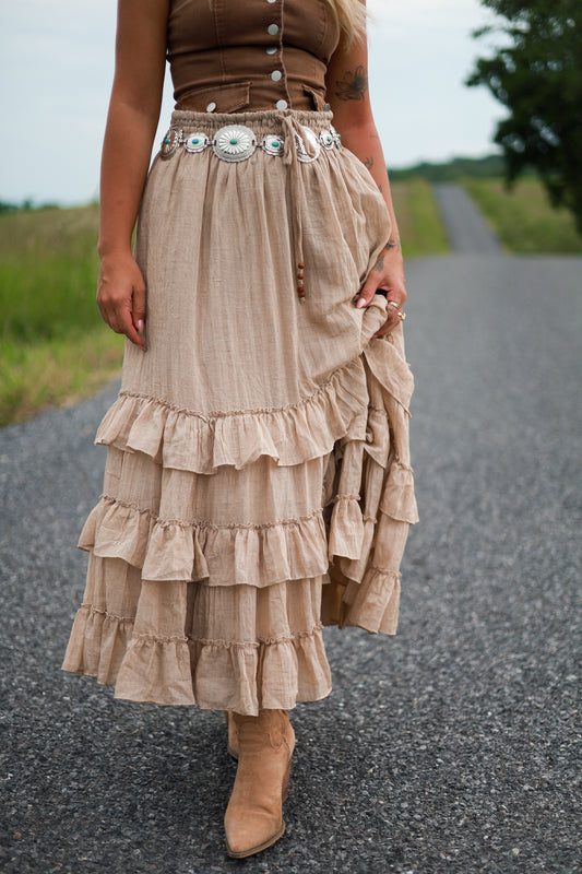 Flower Concho Chain Belt