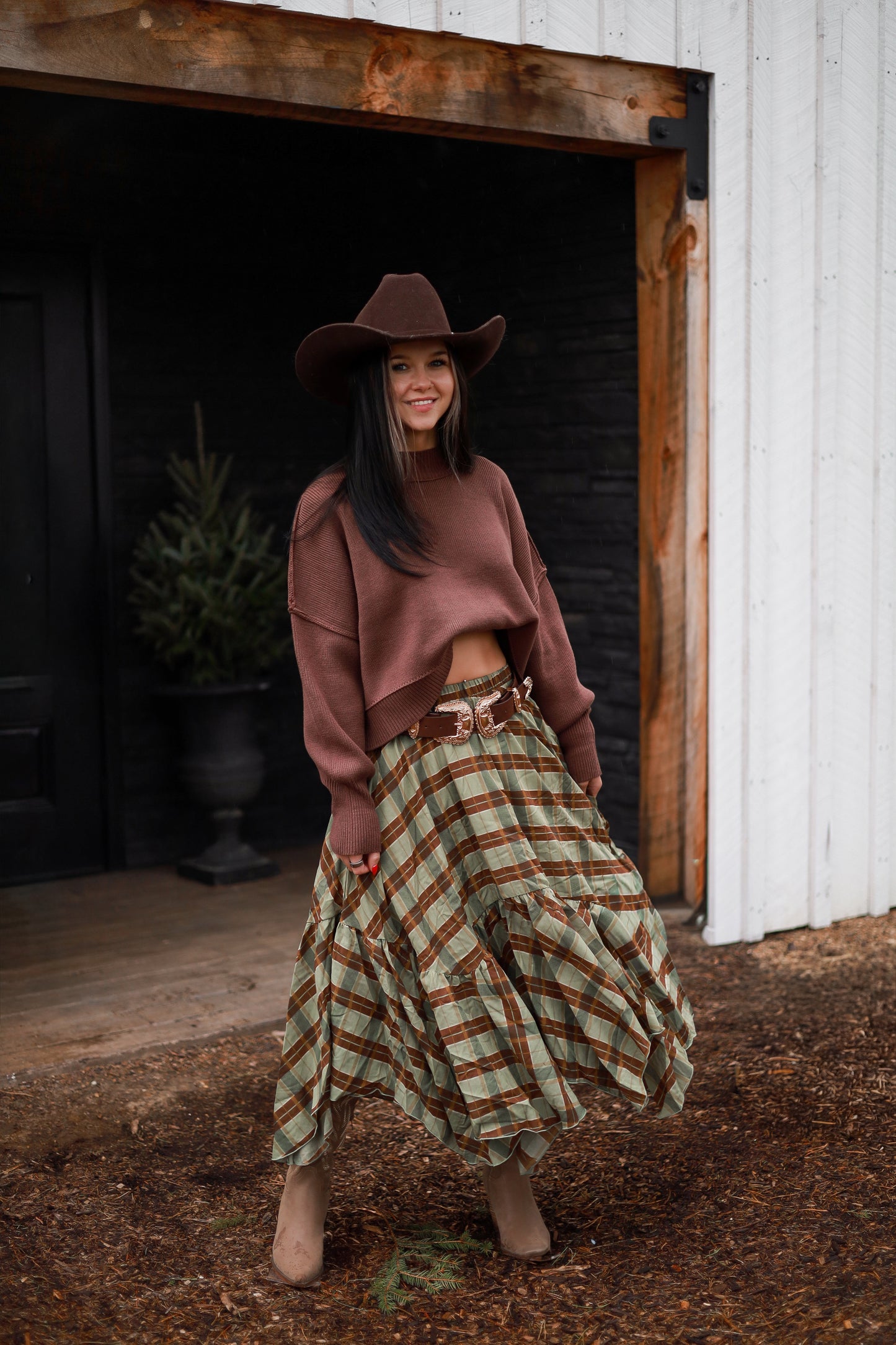 Cedarhill Plaid Maxi - Sage