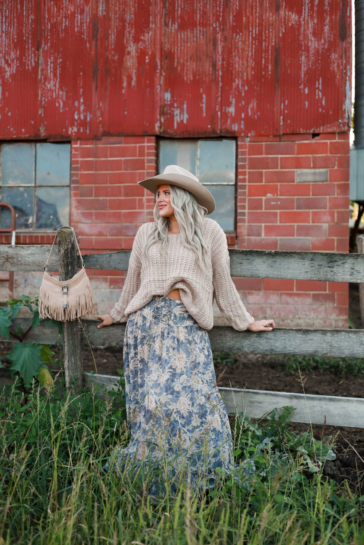Thistlewood Drop-Waist Maxi Skirt - Blue