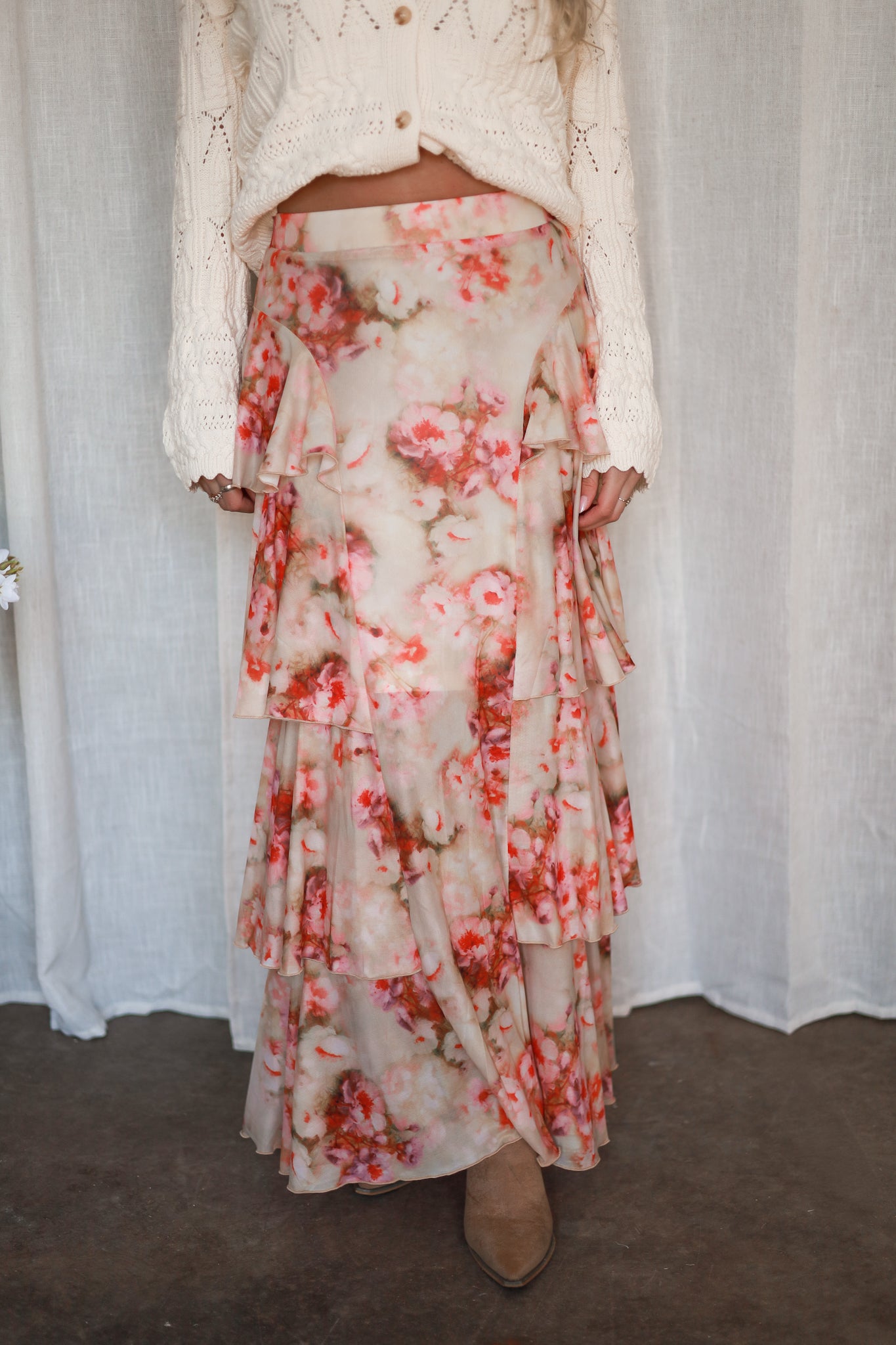 Meadowlark Bloom Skirt - Cream