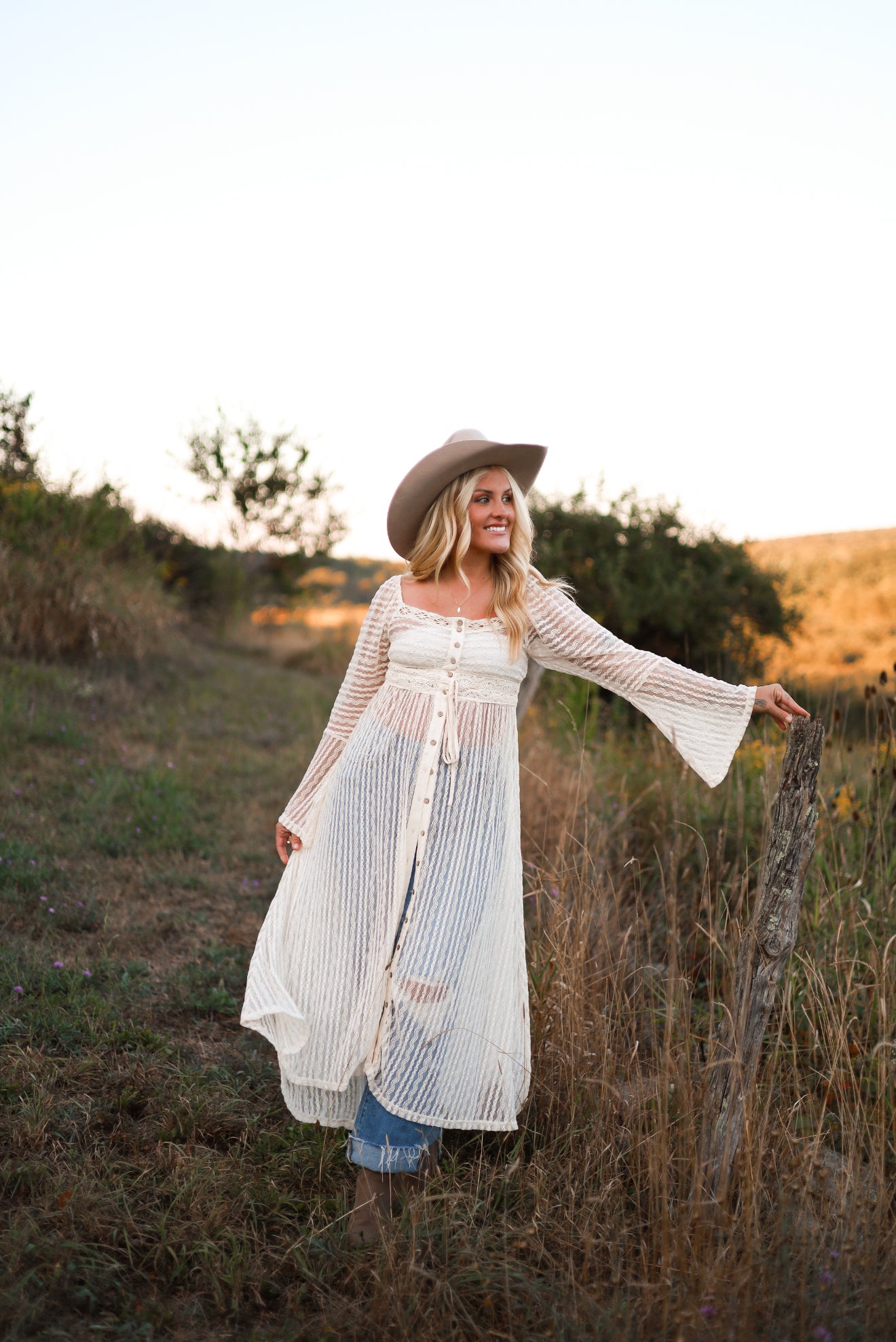 Sheer Lace Layering Midi Dress - Vanilla