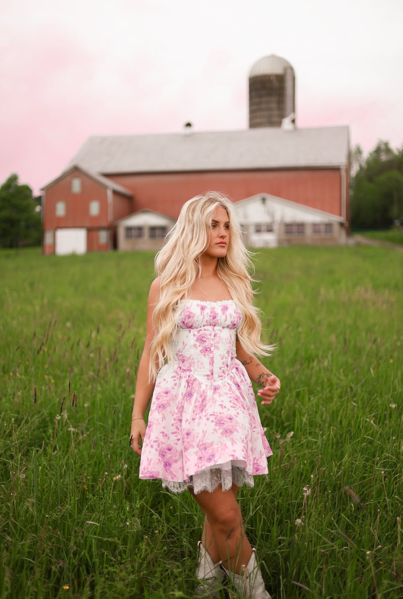 Blushing Cottage Lace Dress